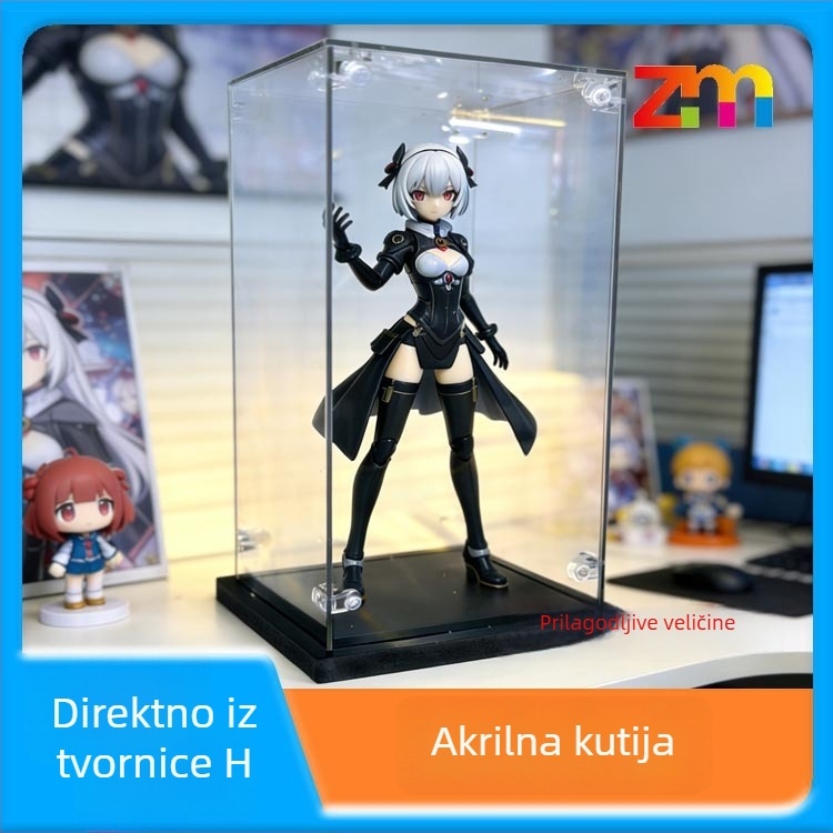 Akril kutija za izlaganje figurica, prozirna, prašinu štiti, stolni prikaz