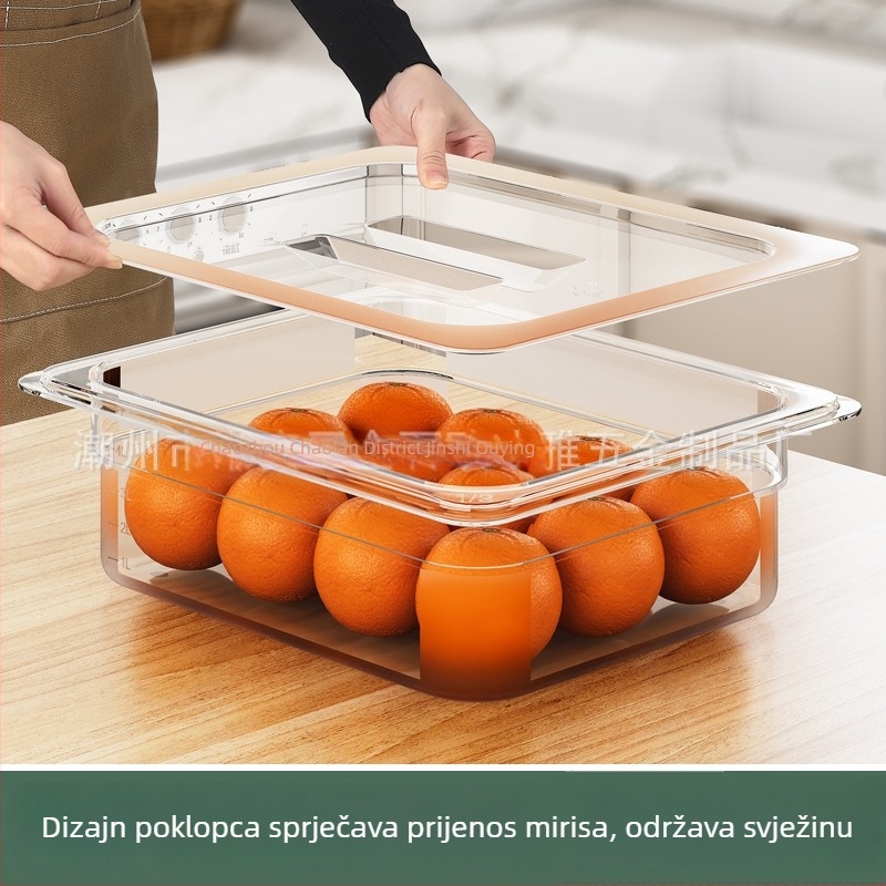 Ladica za porcije voća i povrća, plastični materijal za hranu, kompaktno skladištenje