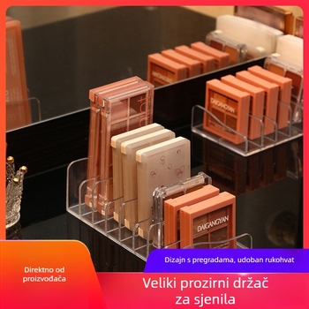 Prozirni držač paleta sjenila, prozirna kutija za puder i rumenilo, stolni kozmetički organizator