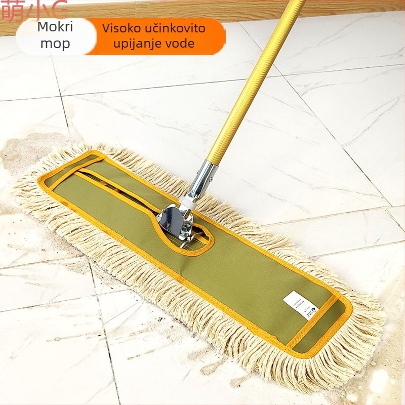 Plošni mop velike veličine – za hotele, čišćenje tvornica i radionica, dugi držač za velike površine podova