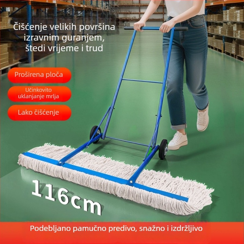 Korporativni ručni mop za prašinu za velike prostore za čišćenje s plosatim mopom od debelog pamukovog vlakna