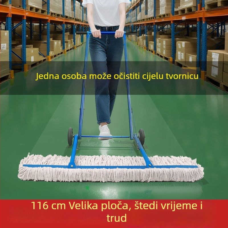 Korporativni ručni mop za prašinu za velike prostore za čišćenje s plosatim mopom od debelog pamukovog vlakna