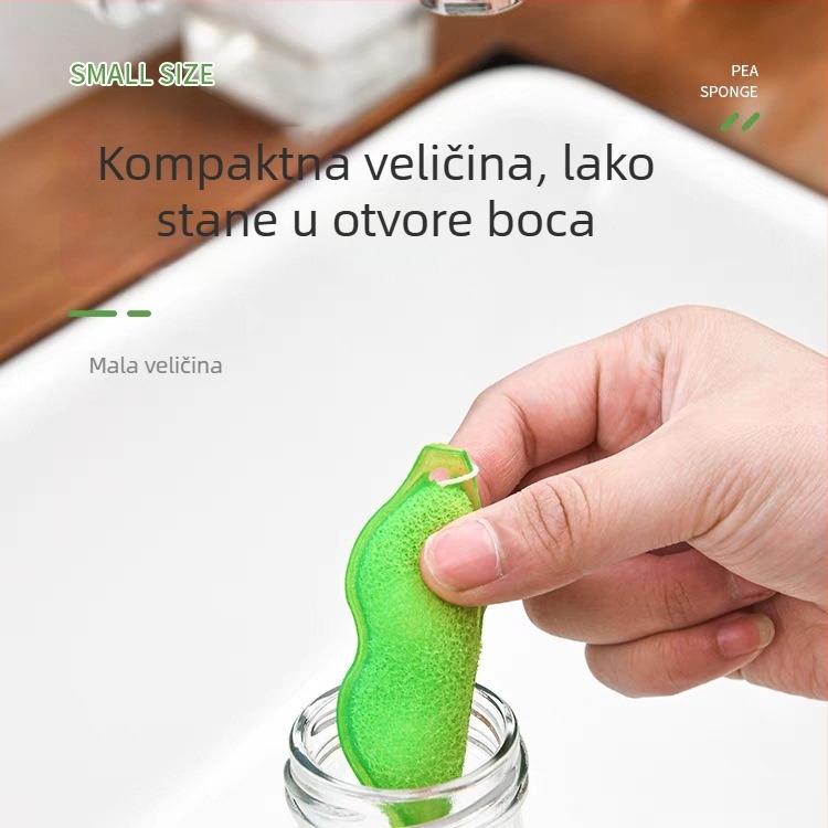Edamame oblik čistačka spužva-četkica za čaše, staklene bočice i bočice za bebe