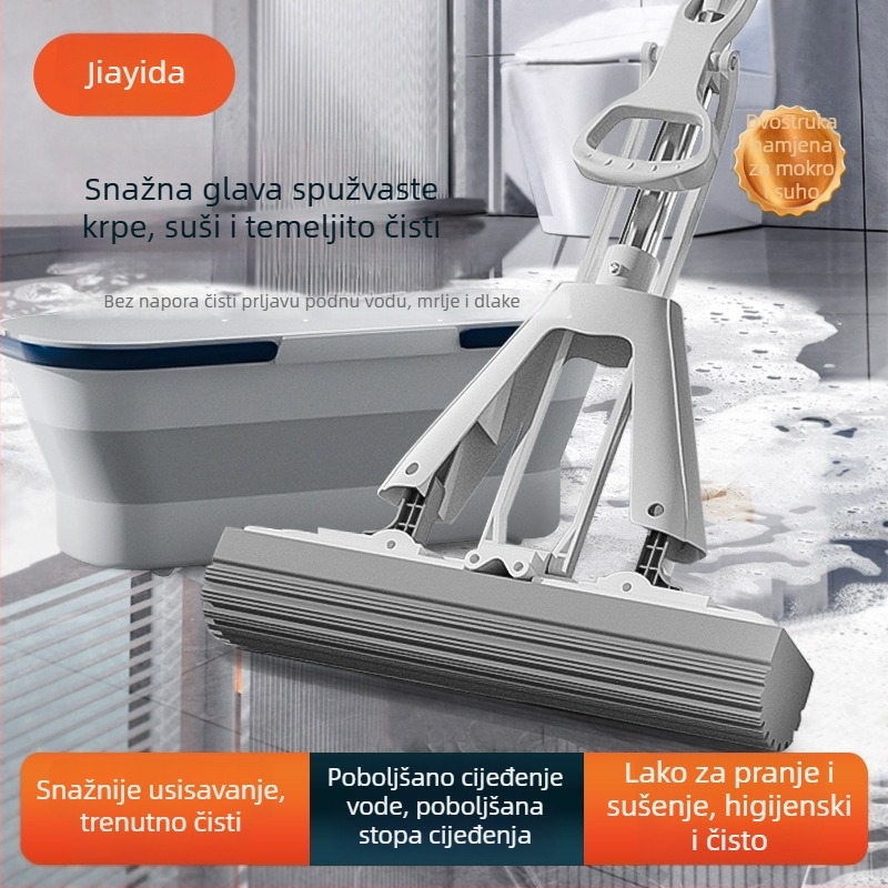 Jiayida beškontaktni spužasti mop, sklopivi, potpuno pokriće, visoko upijajuća spužva