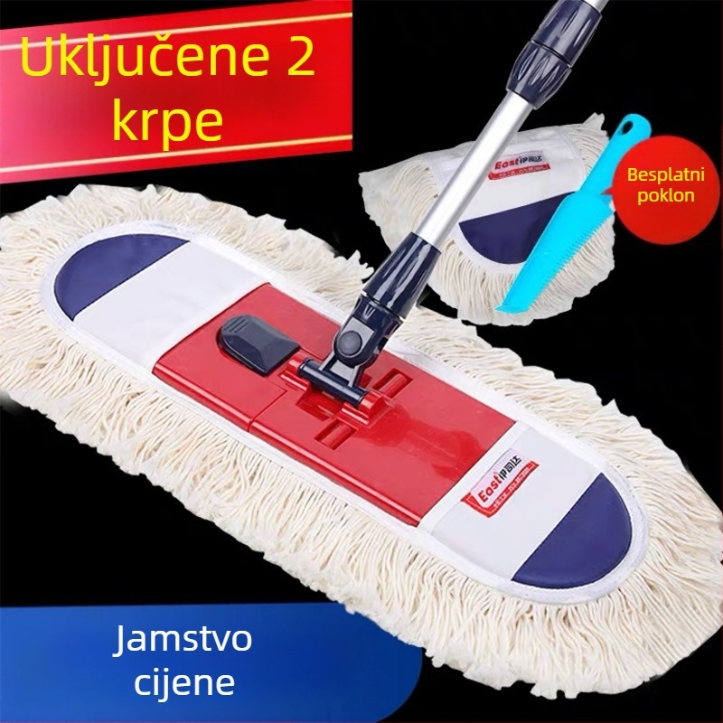IStar Veliki ravni mop za drvene podove s pamukovom krpom