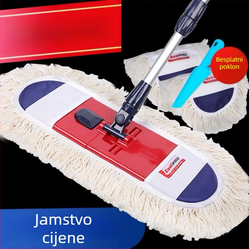 IStar Veliki ravni mop za drvene podove s pamukovom krpom