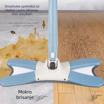 Bezkontaktni plosnati mop za pod, novi model 2025, leptir oblik, za kućnu upotrebu, s lakim iscijeđivanjem