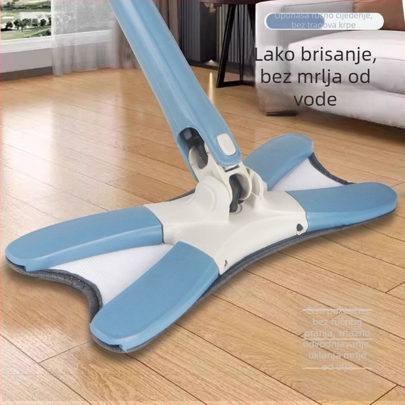 Bezkontaktni plosnati mop za pod, novi model 2025, leptir oblik, za kućnu upotrebu, s lakim iscijeđivanjem