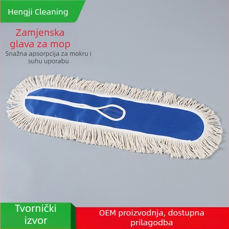 Veliki plosnati mop od pamučnih vlakana za prašinu, dugačak mop za široke površine, krpa za mop 45/60/80/90/110 cm