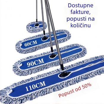 Veliki ravni mop za komercijalnu uporabu s dugim držačem – mop za prašinu za trgovačka centra, kantine, podove tvornice i kućnu uporabu