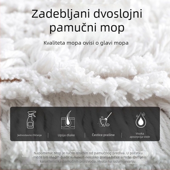 Veliki ravni mop za komercijalnu uporabu s dugim držačem – mop za prašinu za trgovačka centra, kantine, podove tvornice i kućnu uporabu