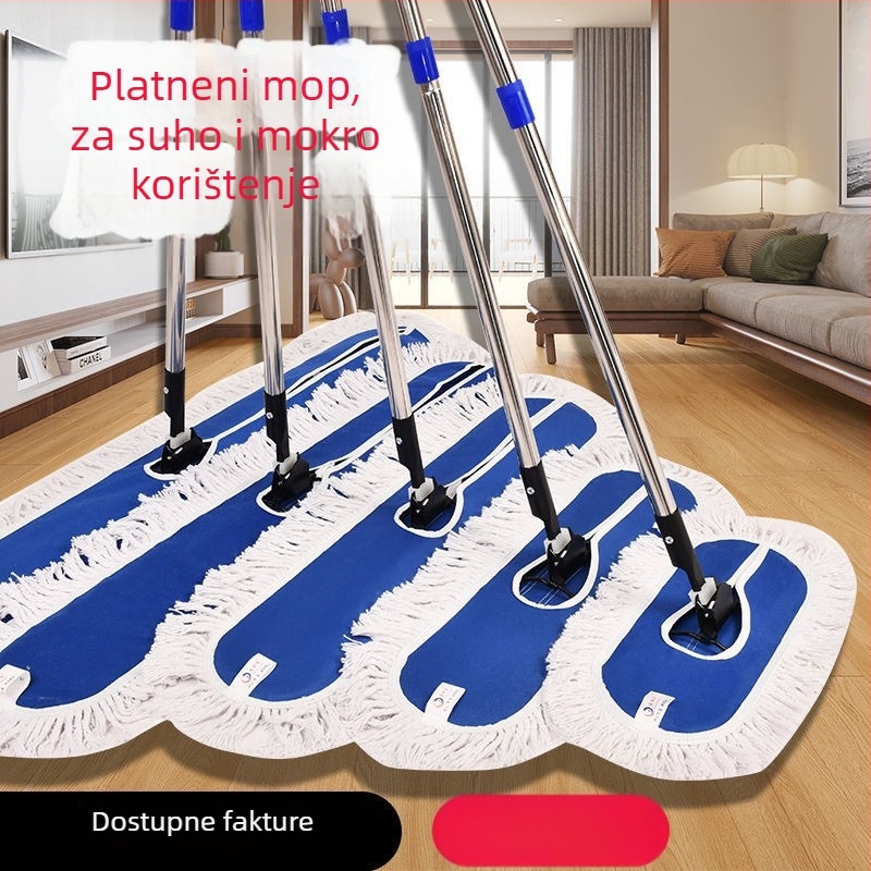 Veliki ravni mop za komercijalnu uporabu s dugim držačem – mop za prašinu za trgovačka centra, kantine, podove tvornice i kućnu uporabu