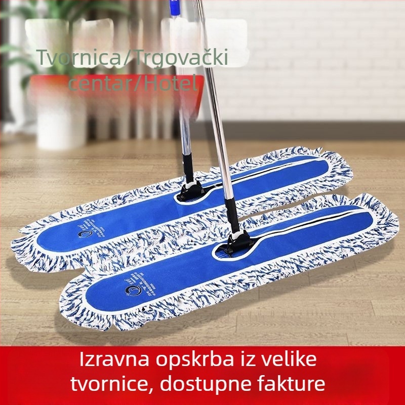 Veliki ravni mop za komercijalnu uporabu s dugim držačem – mop za prašinu za trgovačka centra, kantine, podove tvornice i kućnu uporabu