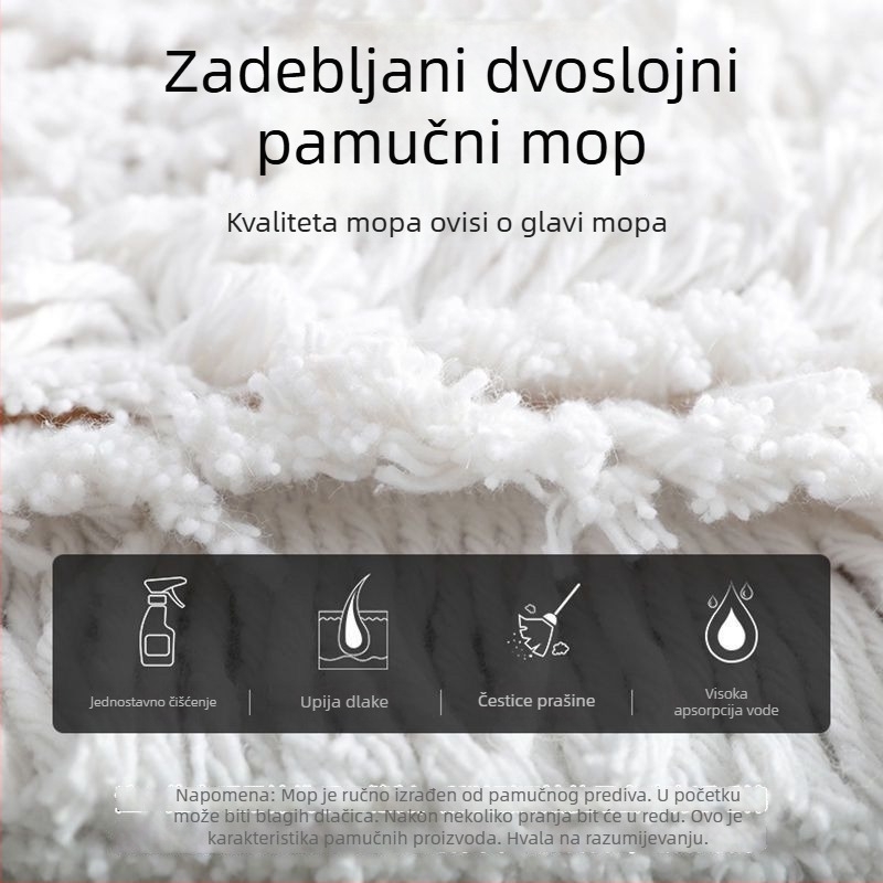 Veliki ravni mop za komercijalnu uporabu s dugim držačem – mop za prašinu za trgovačka centra, kantine, podove tvornice i kućnu uporabu