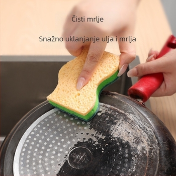 Špongi od drvene celuloze – dvostrana kuhinjska za čišćenje posuda i tava, debela i otporna, ne upija masnoću