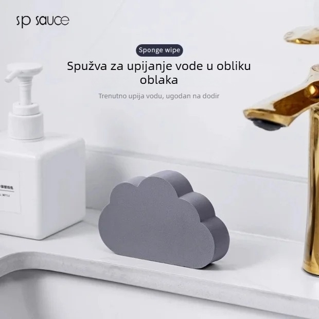 Spužva u obliku oblaka za čišćenje kupaonskih površina, upija vodu i sprječava nakupljanje kamenca.