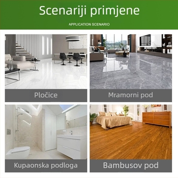 Okretni mop s automatskim iscijeđivanjem, finim vlaknima, siva pruga na glavi mopa