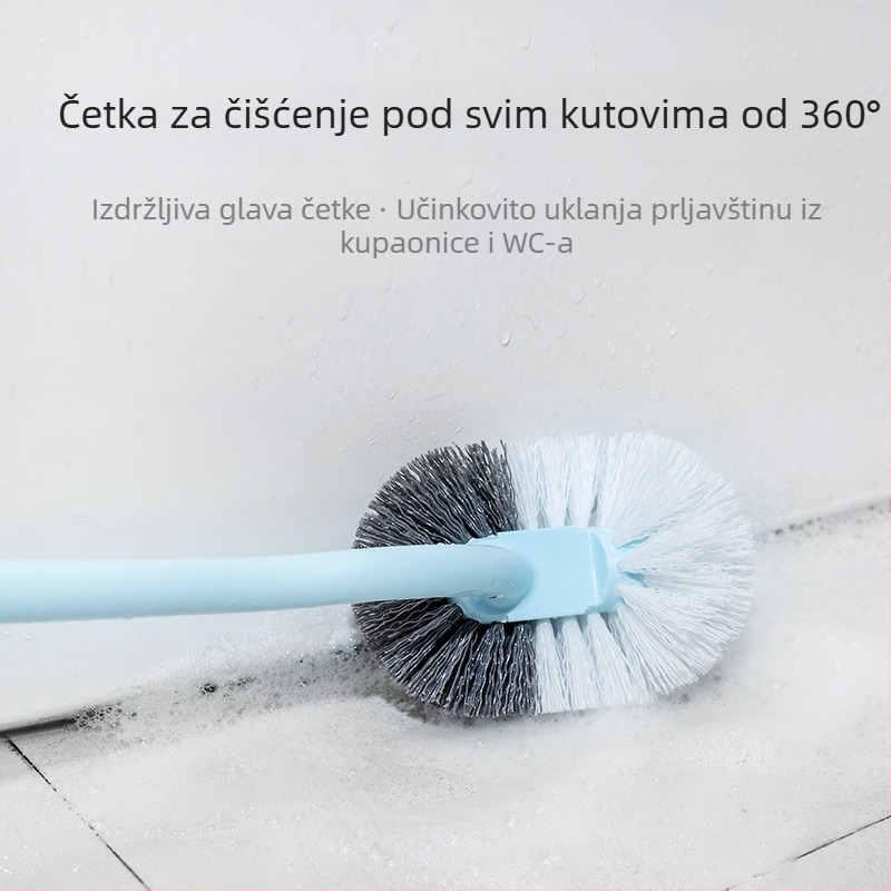 Miaojie antibakterijska četka za WC u obliku S-a, duga drška, zidni držač, temeljito čišćenje