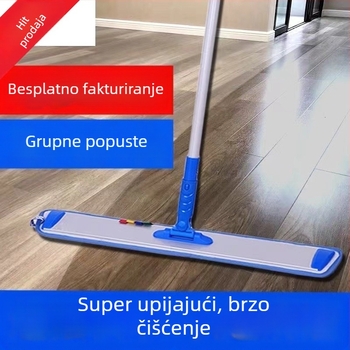 Veliki plosnati mop od aluminijske legure za komercijalno, bolničko i uredsko čišćenje – suho i mokro, upijanje vode, uklanjanje prašine