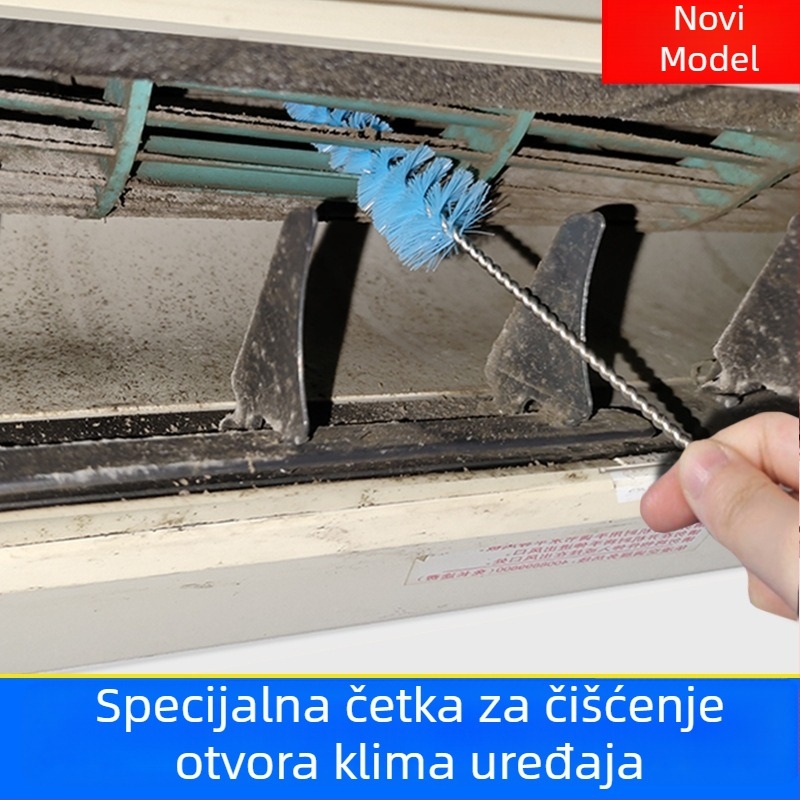Set četki za čišćenje otvora klimatizacije: četka za ventilator, četka za proreze i vrećica za skupljanje vode