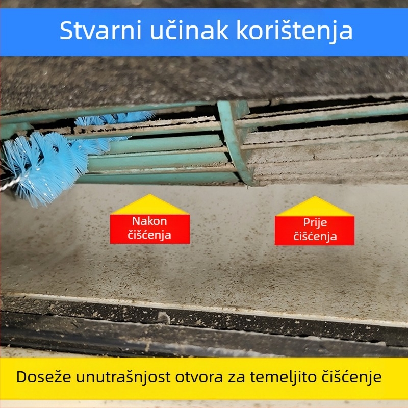 Set četki za čišćenje otvora klimatizacije: četka za ventilator, četka za proreze i vrećica za skupljanje vode