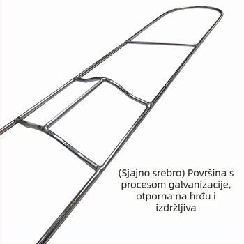 Okvir od nehrđajućeg čelika 304 za plosnati mop, s zamjenskom glavom, univerzalna kompatibilnost, duljine 40/60/90/100 cm
