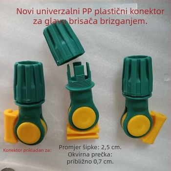 Zamjenska glava ravnog mop-a s univerzalnim trokutastim zglobom, plastični spoj, željezna stezaljka, držač od nehrđajućeg čelika, dodaci