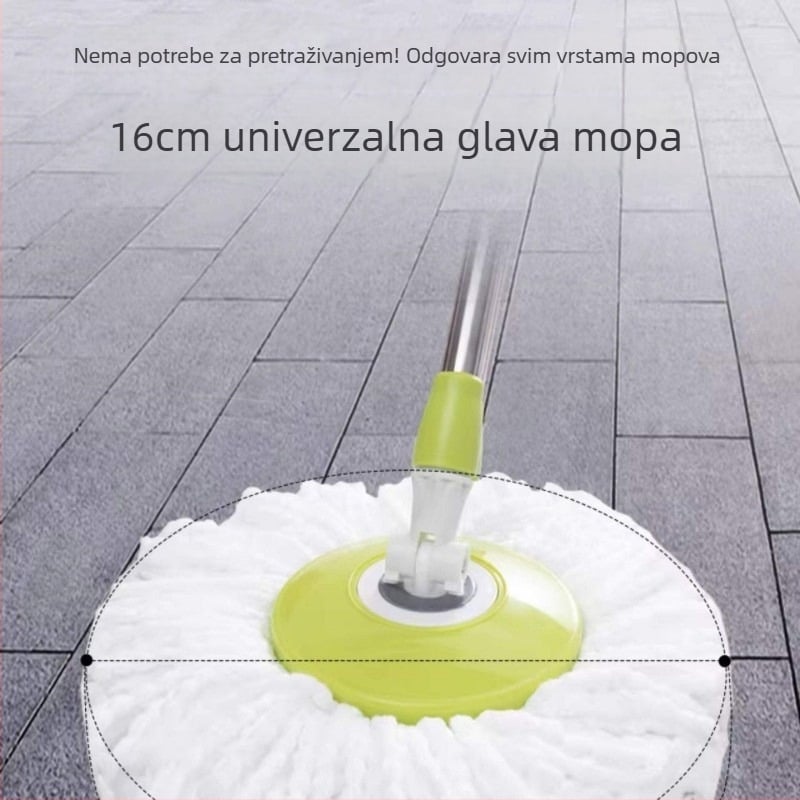 Univerzalna rotirajuća zamjenska glava za mop, debela upijajuća glava, okrugla glava za mop, pamučna glava za pod