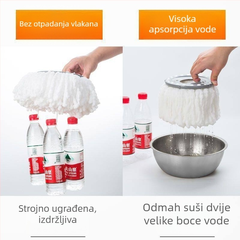 Univerzalna rotirajuća zamjenska glava za mop, debela upijajuća glava, okrugla glava za mop, pamučna glava za pod
