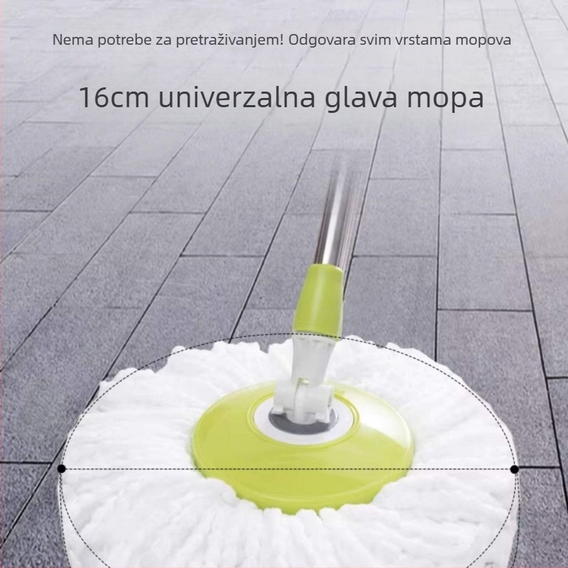 Univerzalna rotirajuća zamjenska glava za mop, debela upijajuća glava, okrugla glava za mop, pamučna glava za pod