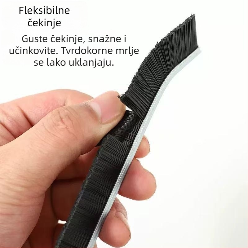 Duga četka za šupljine s dugom drškom, čvrste dlačice, za čišćenje fuge u kupaonici i kuhinji