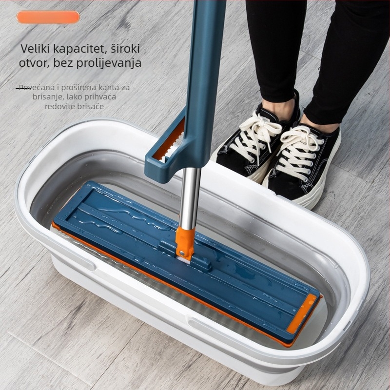 Pravokutni sklopivi kantu za mop s ugrađenim mehanizmom za cijeđenje za ploske mopove
