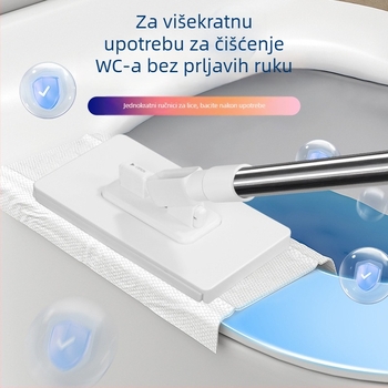 Mop od tkanine s držačem za maramice, nadograđena verzija s jednim pritiskom za rastavljanje i automatskim držačem za vlažne maramice za ponovnu upotrebu