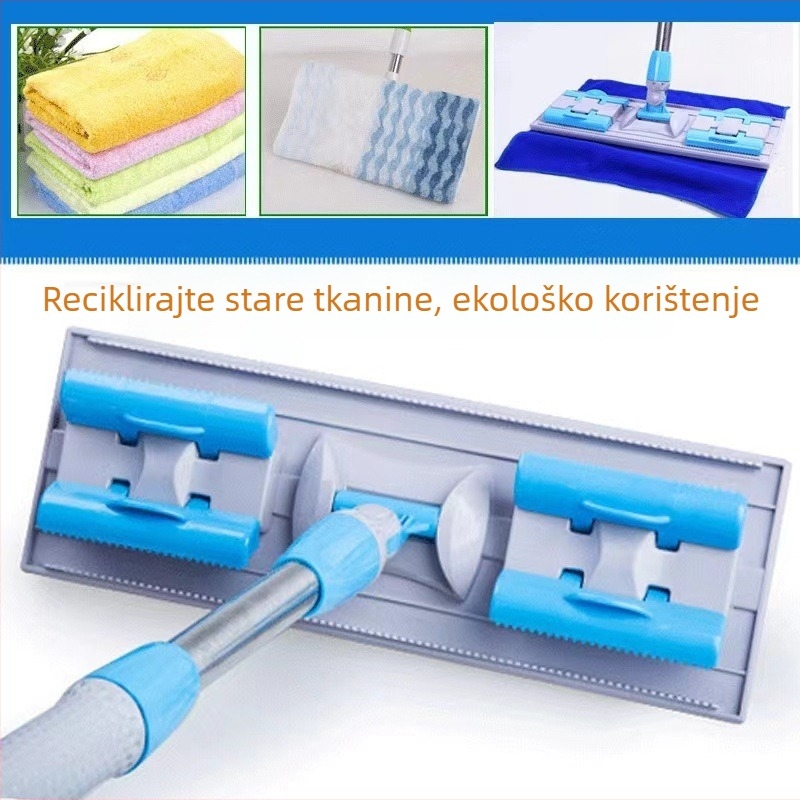 Nerđajući čelik plosnati mop s glavom od tkanine, bez ruku, rotirajući, za pločice i drveni pod