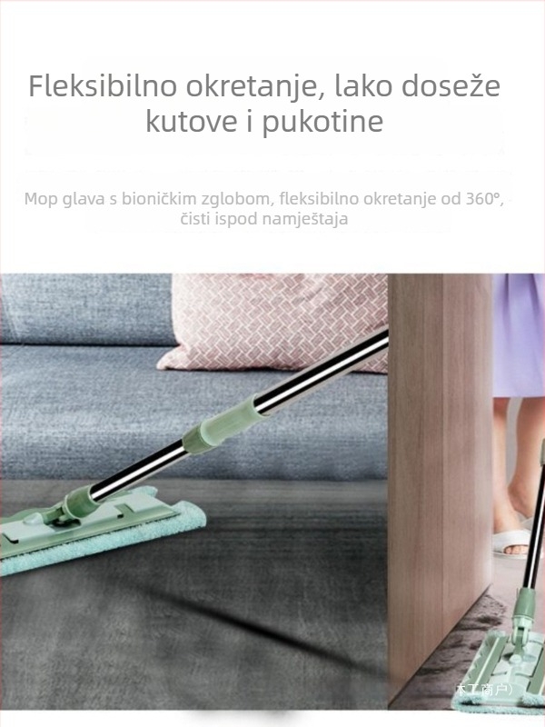 Zamjenska krpa za ravni mop s kopčama, kućna krpa s kopčom, za podove od masivnog drva i pločice, lijeni mop