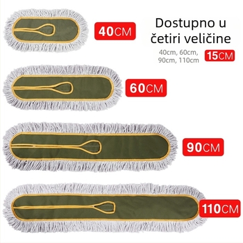 Ravni mop – zamjenska krpa za prašinu, veličine 40/60/90/110 cm, glava s trakom