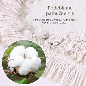 Ravni mop – zamjenska krpa za prašinu, veličine 40/60/90/110 cm, glava s trakom
