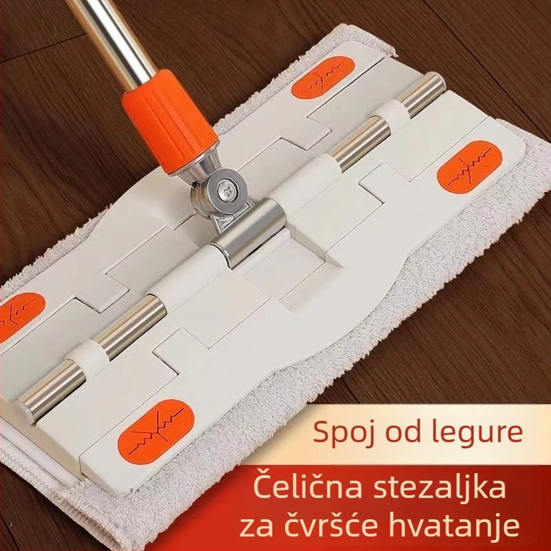 Ploški mop s klipom za tkanine, za kućnu upotrebu, pogodan za drvene podove