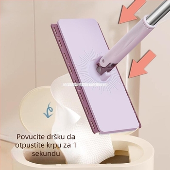 Automatski klipsni mop za ručnik za lice, suho i mokro čišćenje, produžena ravna glava s klipom