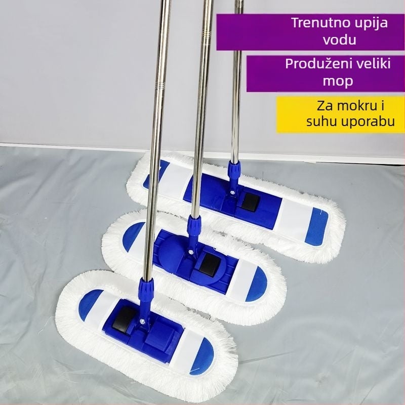 Ploški mop za kućanstvo – suho i mokro čišćenje, bez dodirivanja rukama, upijajući jastučić za mop