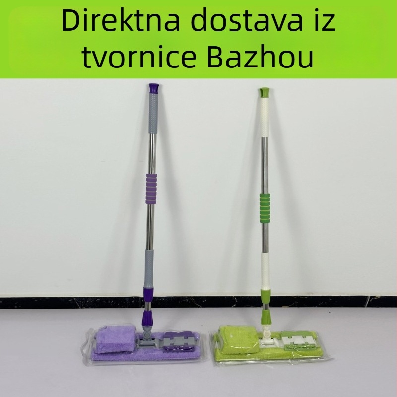 Ravan mop za drvene podove i pločice, mikrofiberni apsorpcijski mop, klips za tkaninu, kućna upotreba