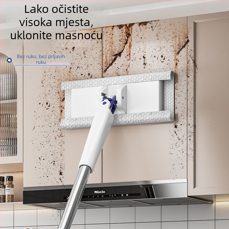 Bezkontaktni ravni mop za drvene podove s aluminijskim panelom PT001 krpa od mikrovlakana