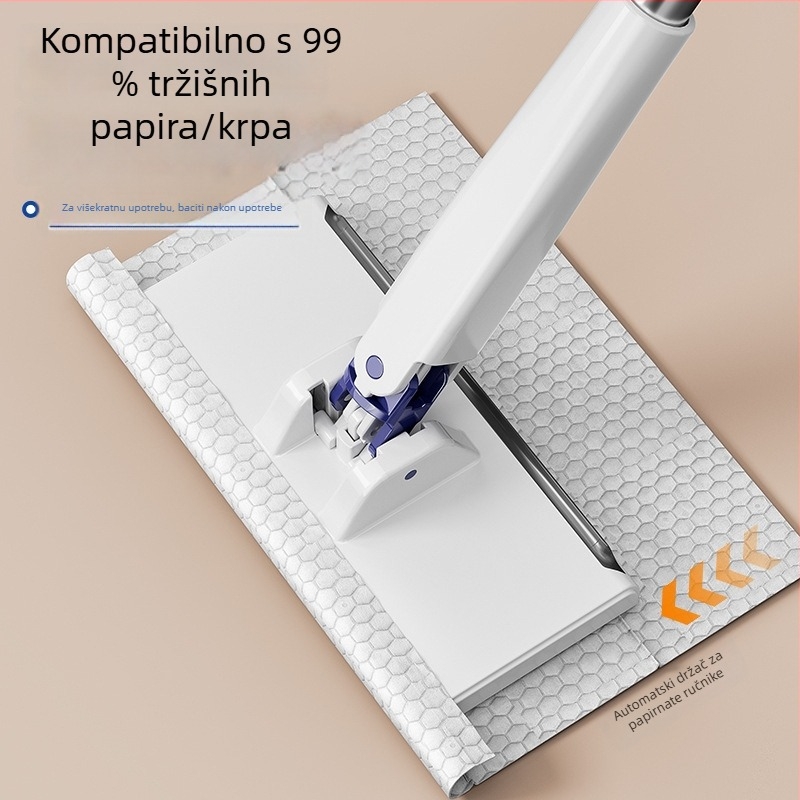Bezkontaktni ravni mop za drvene podove s aluminijskim panelom PT001 krpa od mikrovlakana