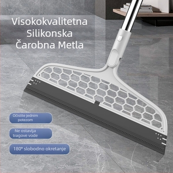 Silikonska magična metla za kućnu upotrebu, 2 u 1 za suho i mokro čišćenje, višefunkcionalna kupaonska metla za zametanje i struganje