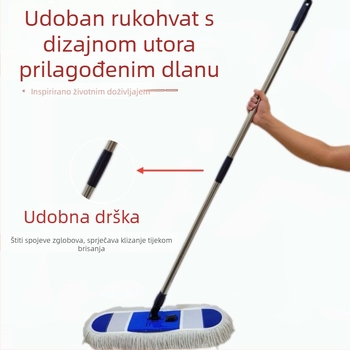 Ploški mop za kućnu upotrebu, okretni alat za čišćenje poda, upijajući mop od pamuk niti, velike veličine