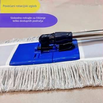 Ploški mop za kućnu upotrebu, okretni alat za čišćenje poda, upijajući mop od pamuk niti, velike veličine