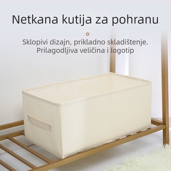 Uska, duga kutija za odlaganje odjeće, pravokutna kutija od netkanog materijala s tiskanim logom i pregradama