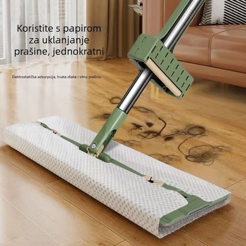 Prošireni mop bez dodirivanja rukama s debelim štapom za kućnu upotrebu — mokro i suho, upijanje vode