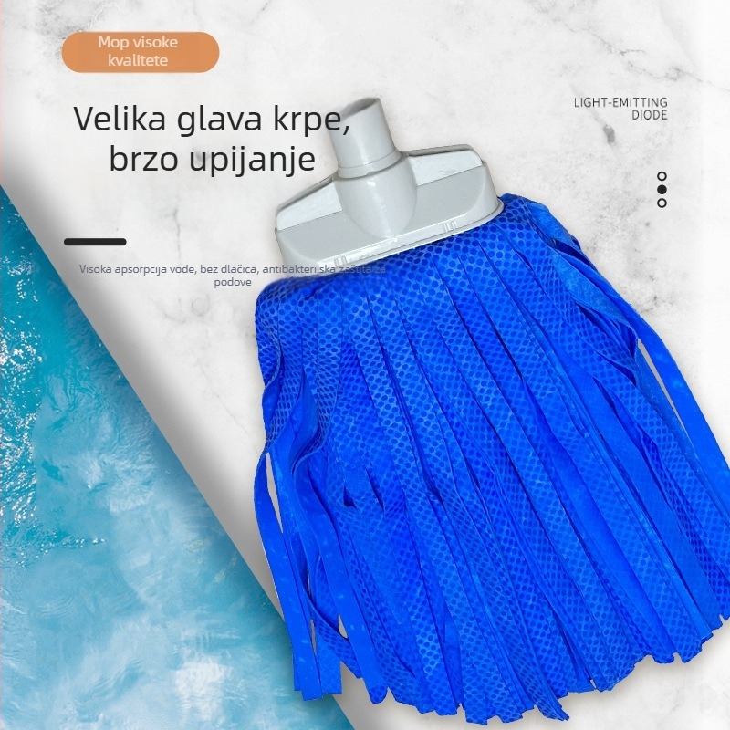 Mop od kože jelena, apsorbirajući, bez korištenja ruku, ravna glava, tradicionalna dvostruka namjena za mokro i suho čišćenje