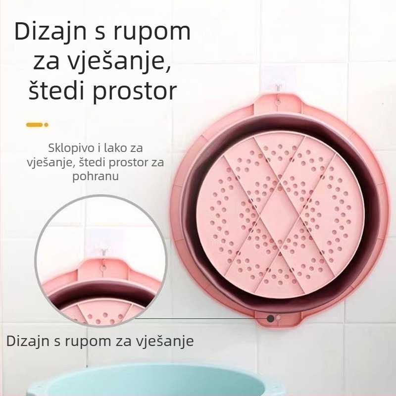 Sklopiva kadica za stopala s podignutim rubovima, prijenosna posuda za kućnu upotrebu i masažu stopala